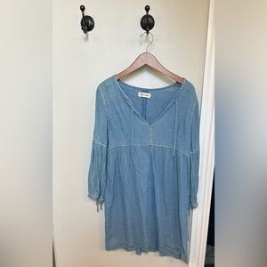 Madewell Indigo Peasant Stitched Dress, Size M